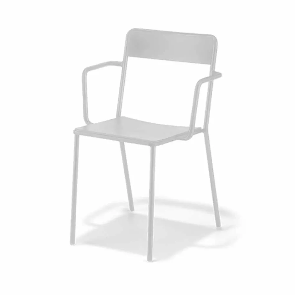 Utomhus stapelbar metallstol Tillverkad i Italien, 4 delar - Xylia Viadurini