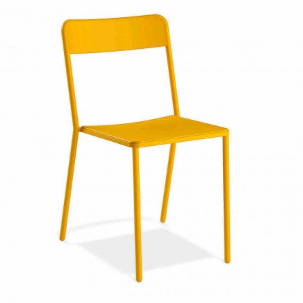 Utomhus stapelbar metallstol Tillverkad i Italien, 4 delar - Xylia Viadurini