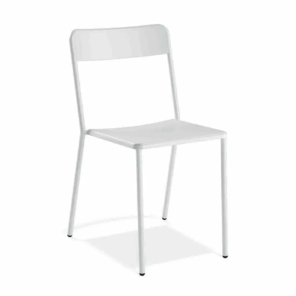 Utomhus stapelbar metallstol Tillverkad i Italien, 4 delar - Xylia Viadurini