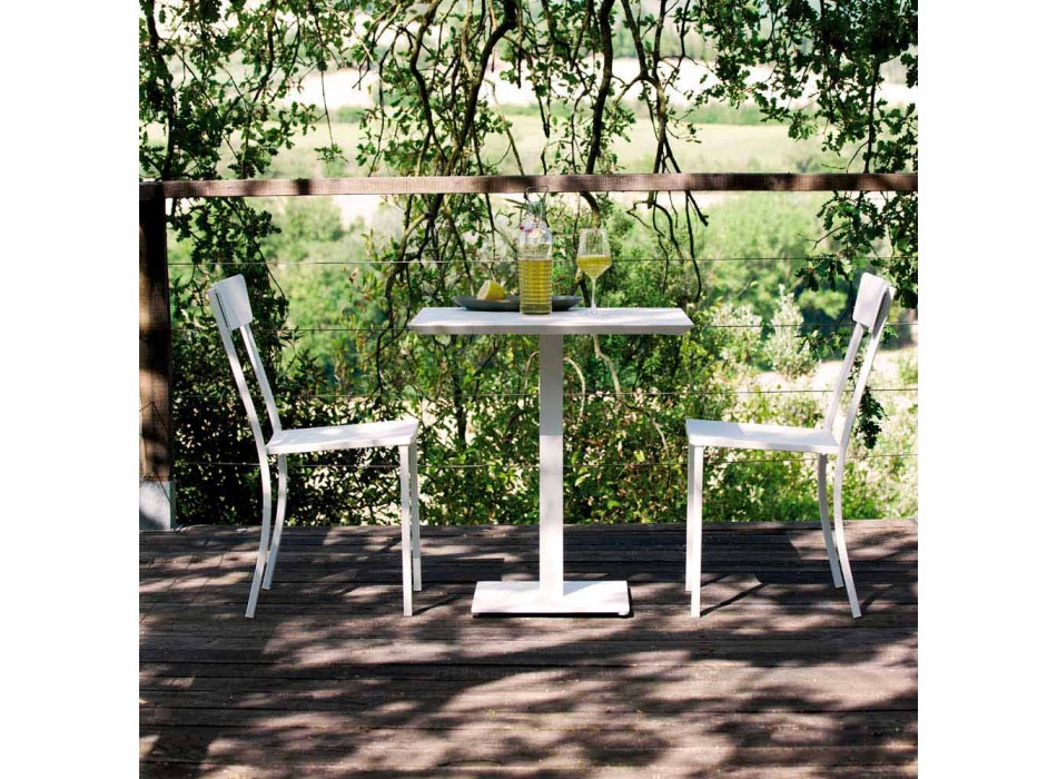 Stapelbar utomhusstol i målad metall tillverkad i Italien, 4 delar - tyll Viadurini
