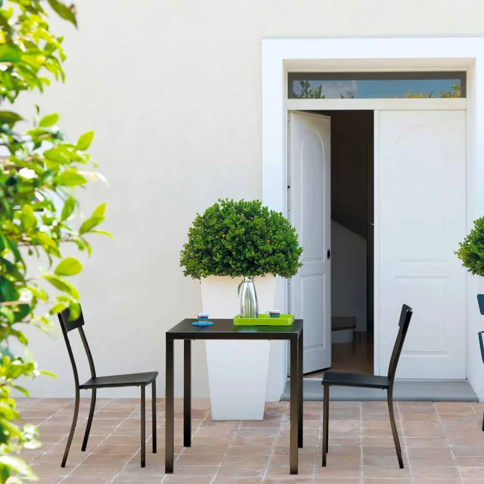 Stapelbar utomhusstol i målad metall tillverkad i Italien, 4 delar - tyll Viadurini