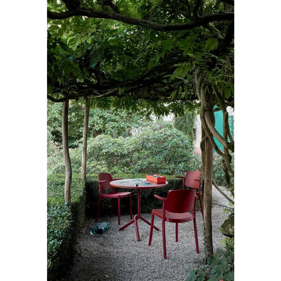 Stapelbar utomhusstol i polypropylen Tillverkad i Italien, 4 delar - Bertina Viadurini