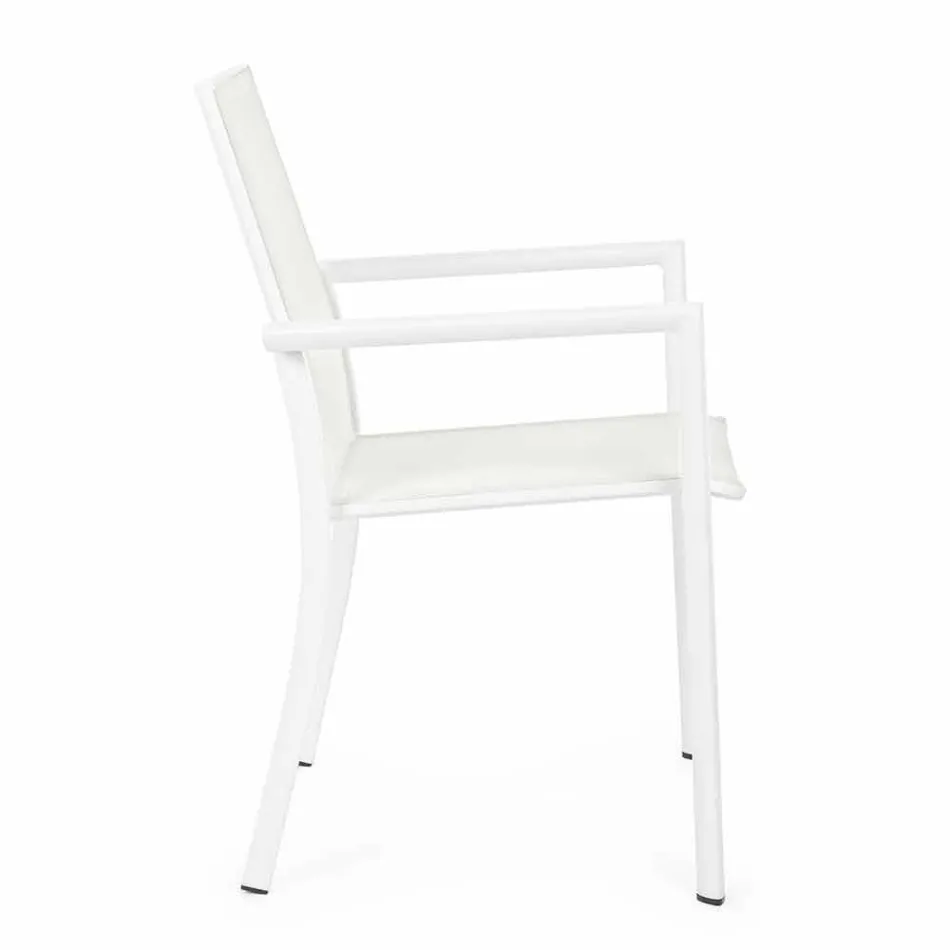 Utomhusstol i aluminium med armstöd av hemkänsla - Casper Design Viadurini