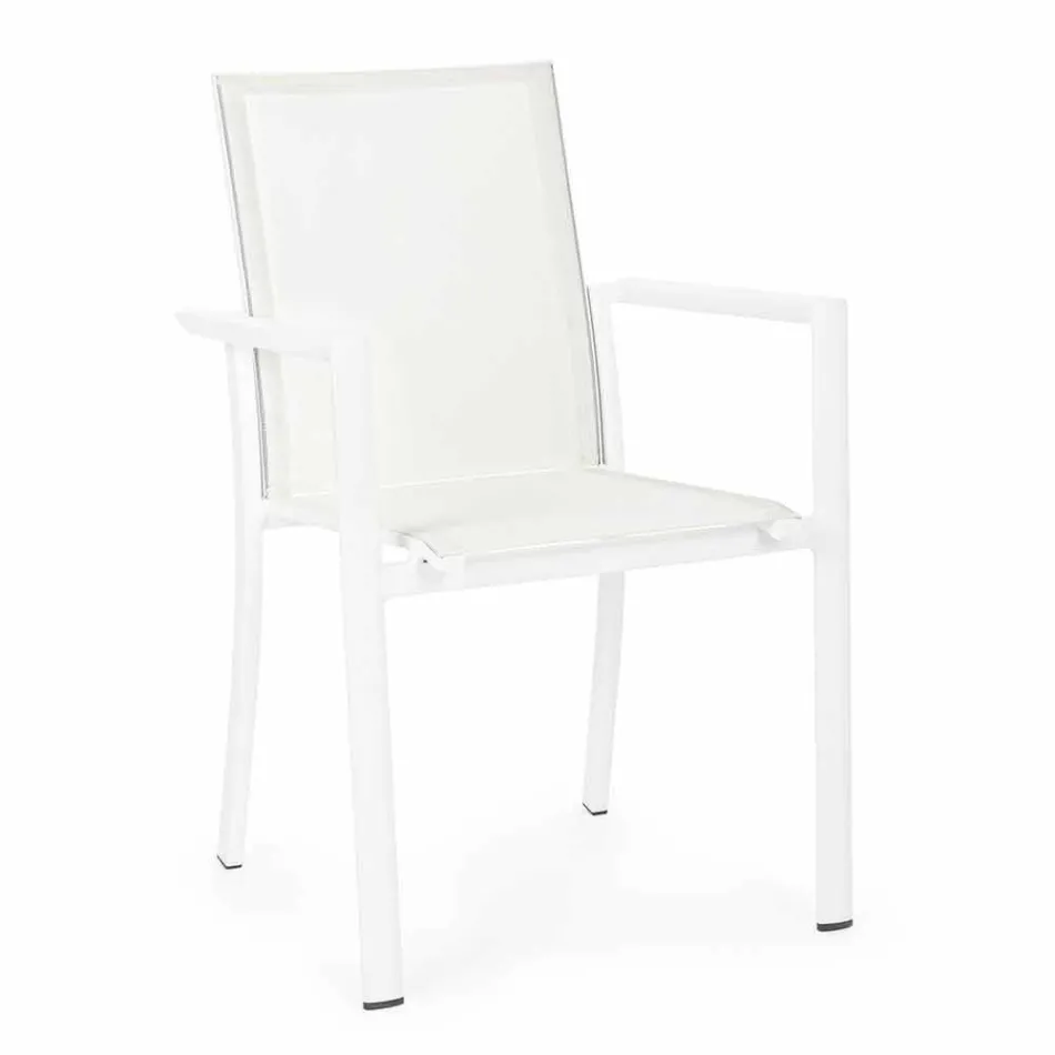 Utomhusstol i aluminium med armstöd av hemkänsla - Casper Design Viadurini