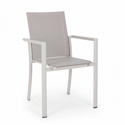 Utomhusstol i aluminium med armstöd av hemkänsla - Casper Design Viadurini