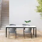 Utomhusstol i aluminium med eller utan dyna, hög kvalitet, 4 st - Filomena Viadurini