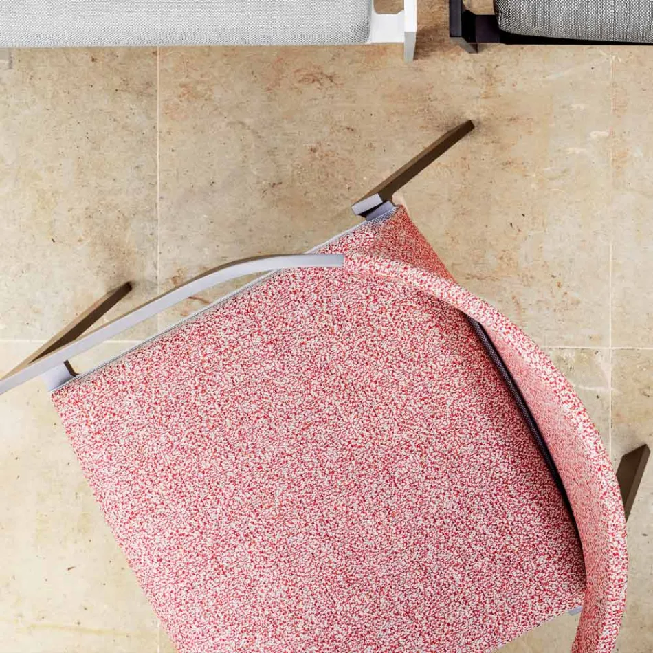 Utomhusstol i aluminium med eller utan dyna, hög kvalitet, 4 st - Filomena Viadurini