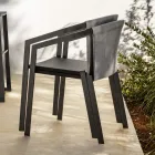 Utomhusstol i aluminium med eller utan dyna, hög kvalitet, 4 st - Filomena Viadurini