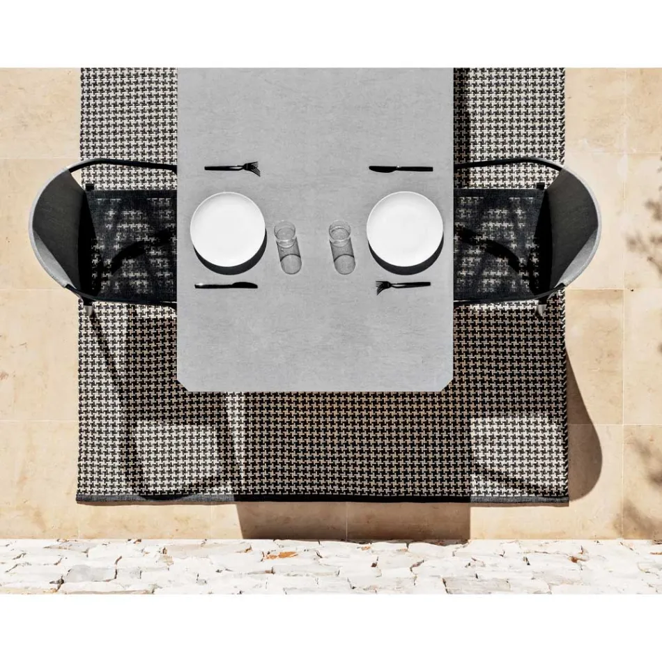 Utomhusstol i aluminium med eller utan dyna, hög kvalitet, 4 st - Filomena Viadurini