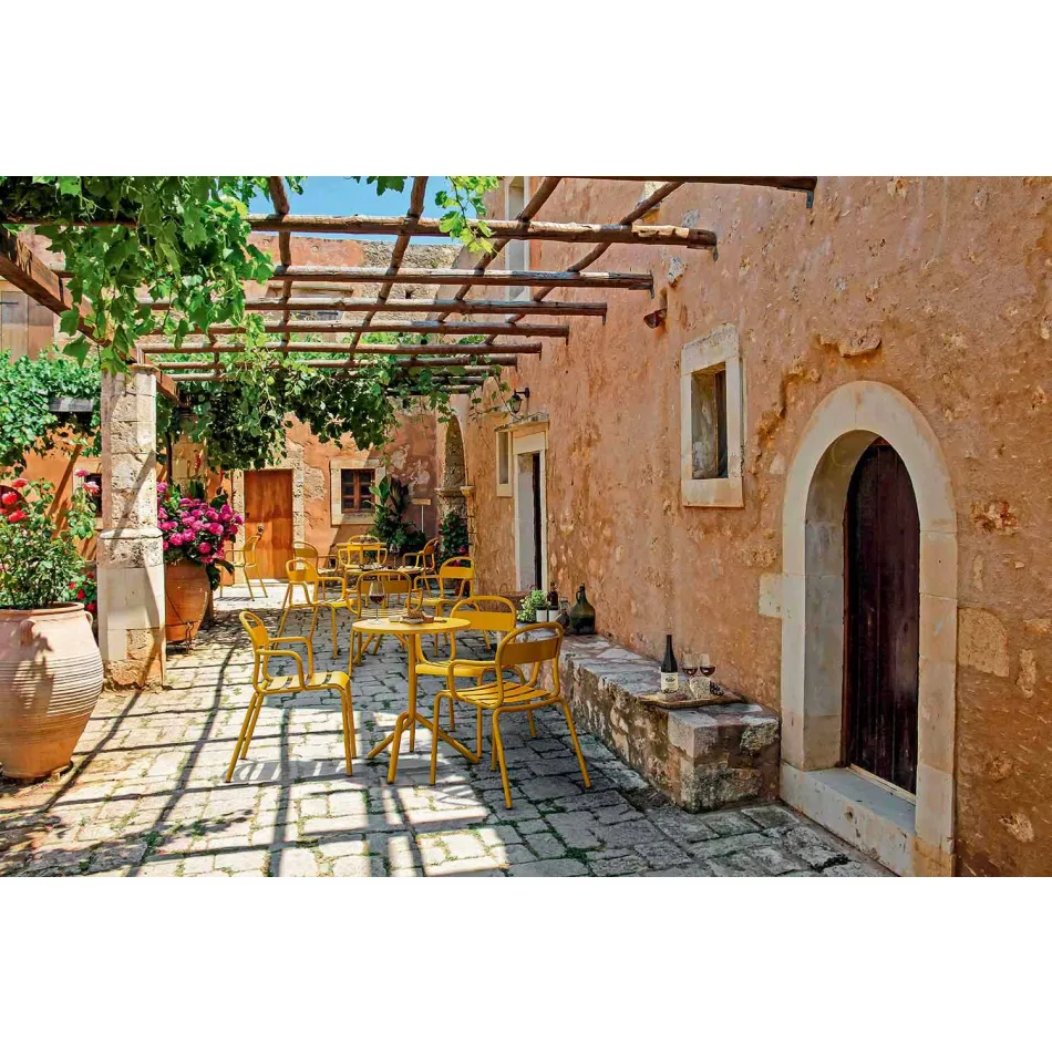 Utomhus stapelbar aluminiumstol Tillverkad i Italien, 4 delar - Ulyssa Viadurini