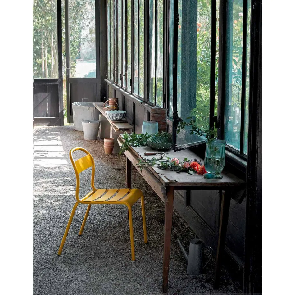 Utomhus stapelbar aluminiumstol Tillverkad i Italien, 4 delar - Ulyssa Viadurini