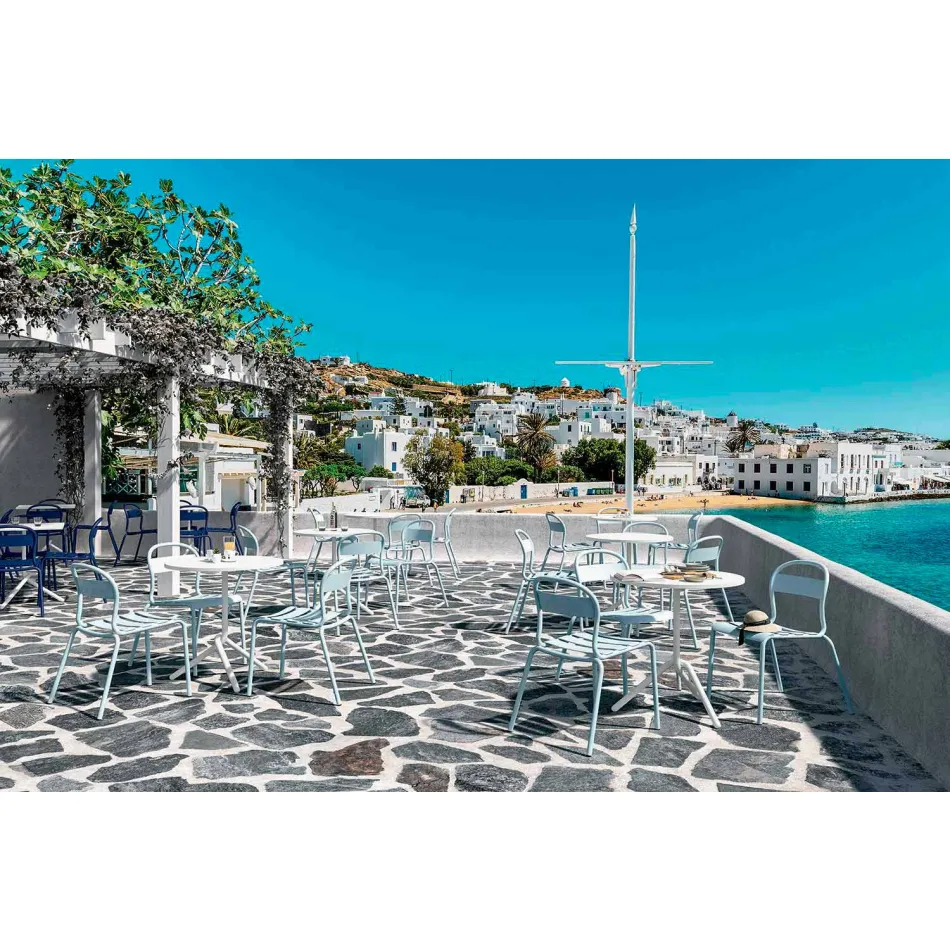 Utomhus stapelbar aluminiumstol Tillverkad i Italien, 4 delar - Ulyssa Viadurini