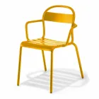 Utomhus stapelbar aluminiumstol Tillverkad i Italien, 4 delar - Ulyssa Viadurini