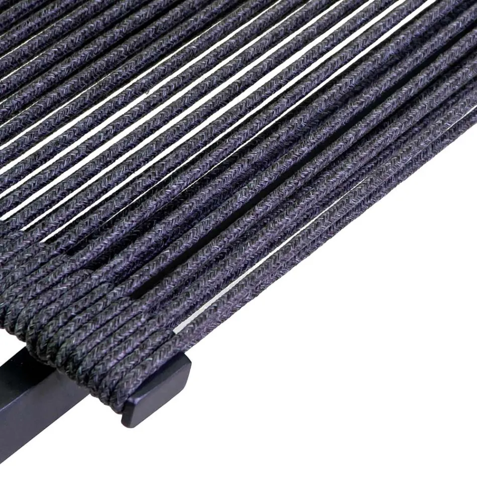 Utomhusstol i aluminium, sits och ryggstöd i rep - Detalj Viadurini