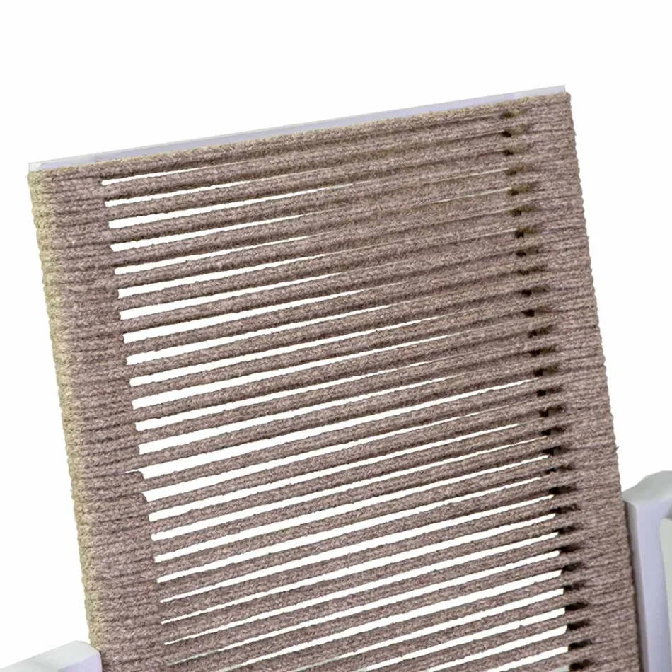 Utomhusstol i aluminium, sits och ryggstöd i rep - Detalj Viadurini