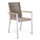 Utomhusstol i aluminium, sits och ryggstöd i rep - Detalj Viadurini