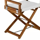 Utomhusstol i naturligt trä eller svart och återförslutbart designtyg - Suzana Viadurini