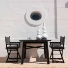 Utomhusstol i naturligt trä eller svart och återförslutbart designtyg - Suzana Viadurini