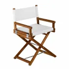 Utomhusstol i naturligt trä eller svart och återförslutbart designtyg - Suzana Viadurini