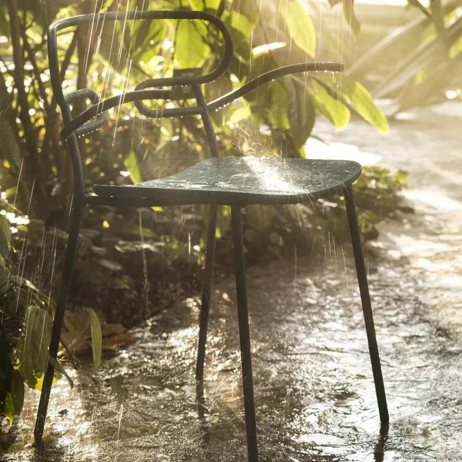 Utomhusstol i metall och polyuretan Tillverkad i Italien, 2 delar - Trosa Viadurini