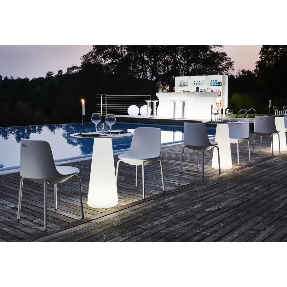 Utomhusstol i polyeten och aluminium tillverkad i Italien 2 delar - Rizia Viadurini
