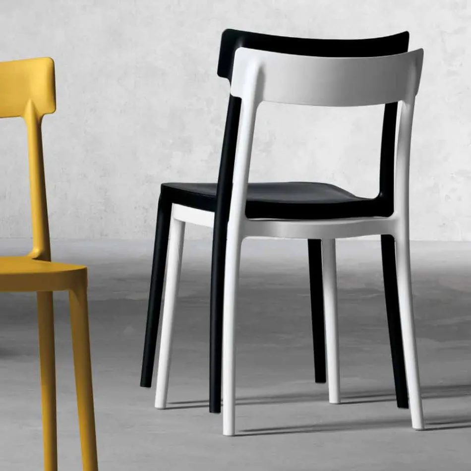 Utomhus / inredningsstol tillverkad av polypropen tillverkad i Italien Peia Viadurini