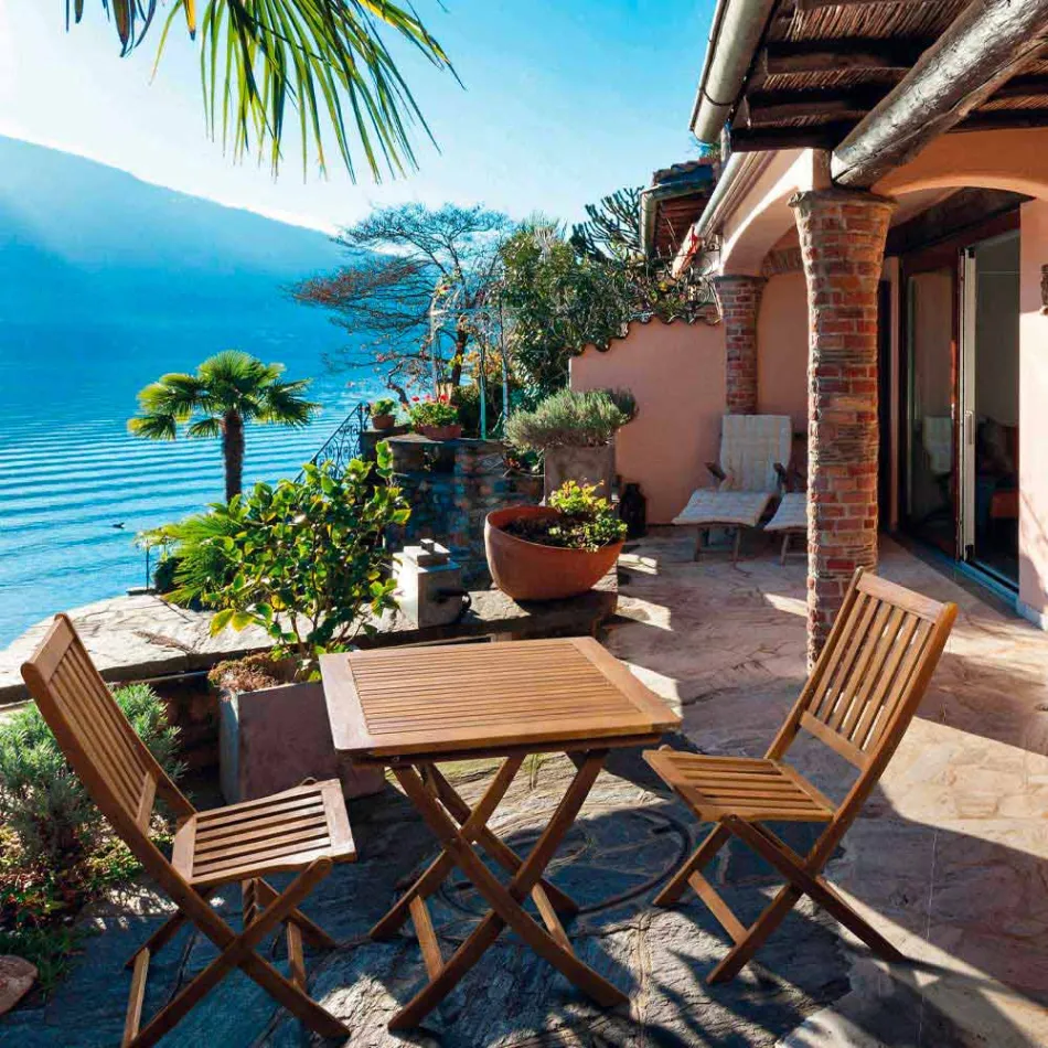 Fällbar utomhusstol i akaciaträ, 2 delar - Grima Viadurini