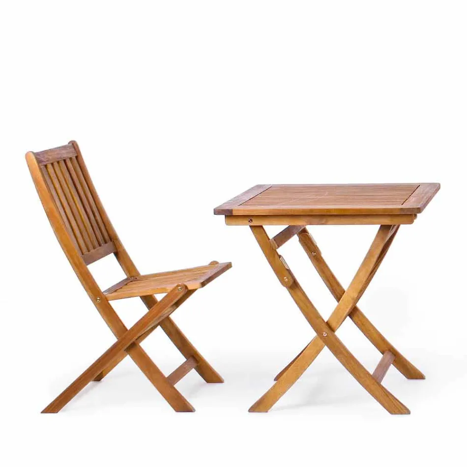 Fällbar utomhusstol i akaciaträ, 2 delar - Grima Viadurini