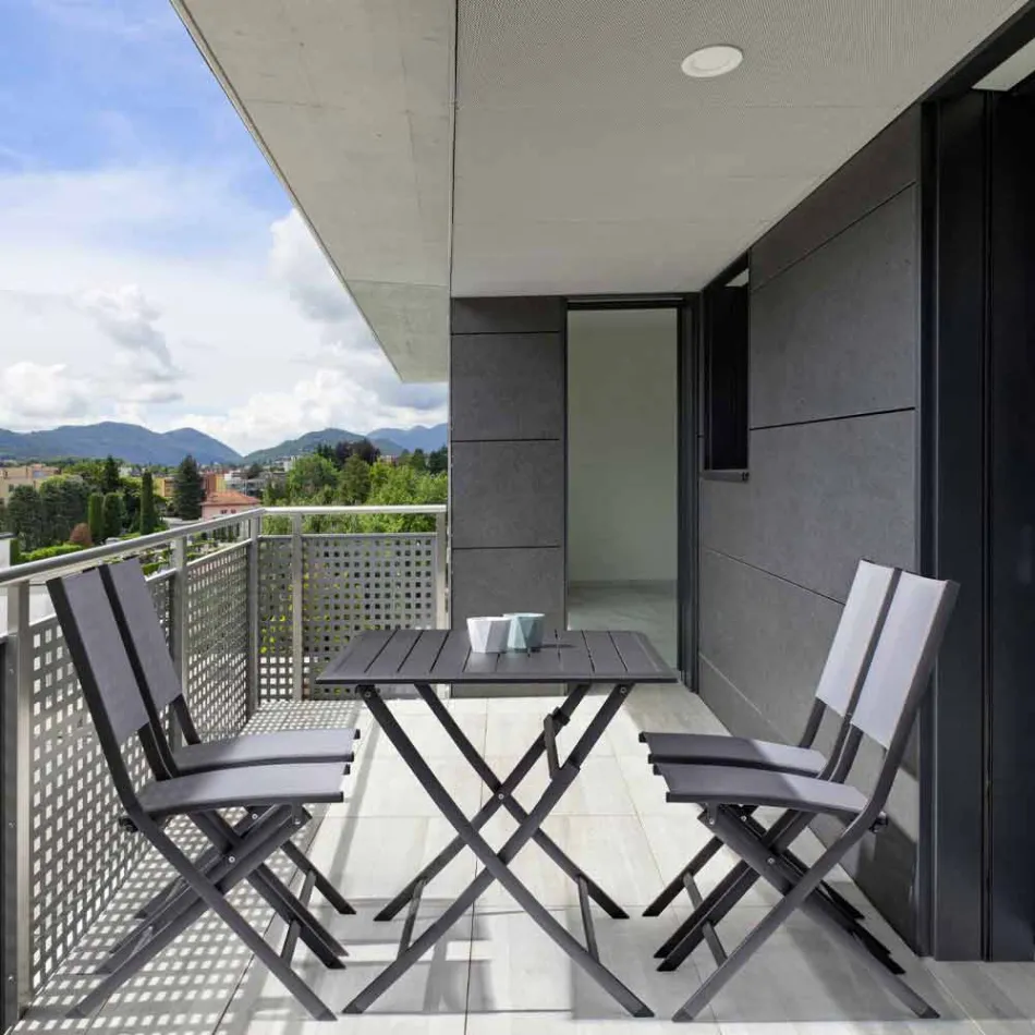 Hopfällbar utomhusstol i Textilene och Aluminium, 4 delar - Holly Viadurini