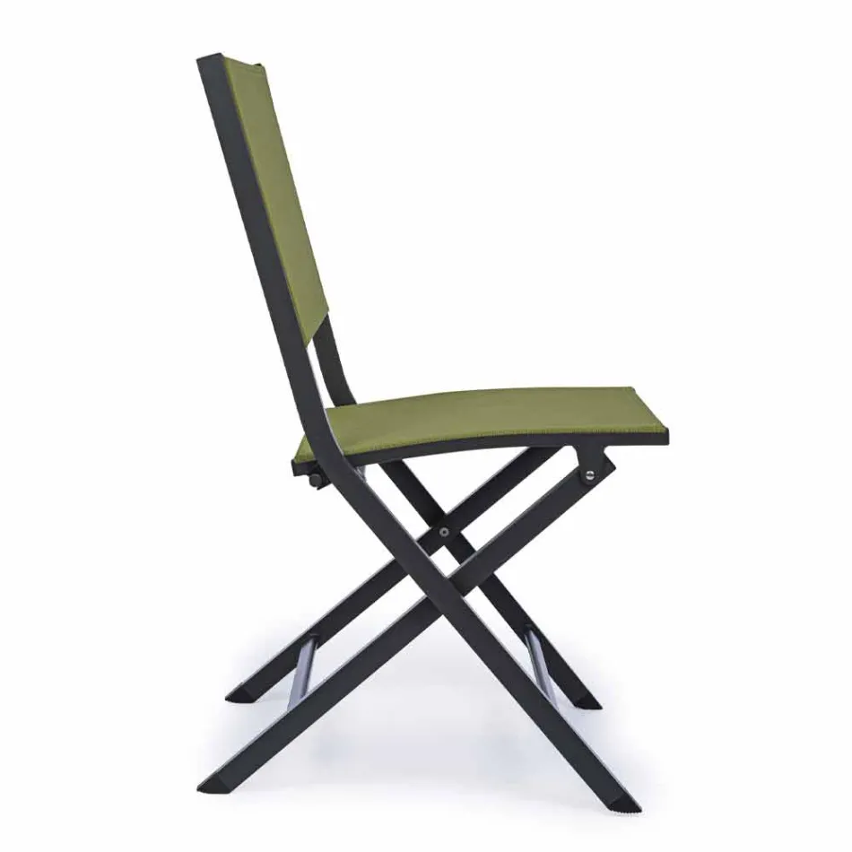 Hopfällbar utomhusstol i Textilene och Aluminium, 4 delar - Holly Viadurini