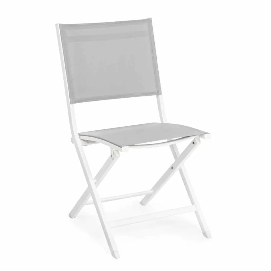 Hopfällbar utomhusstol i Textilene och Aluminium, 4 delar - Holly Viadurini