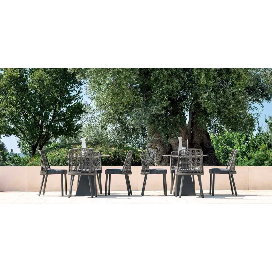 Varaschin Emma utomhus stol i tyg och aluminium design Viadurini