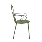 Trädgårdsstol med armstöd Shabby Chic Design i stål - Förtrollning Viadurini