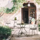 Trädgårdsstol med armstöd Shabby Chic Design i stål - Förtrollning Viadurini