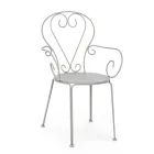 Trädgårdsstol med armstöd Shabby Chic Design i stål - Förtrollning Viadurini