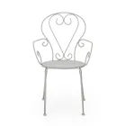 Trädgårdsstol med armstöd Shabby Chic Design i stål - Förtrollning Viadurini