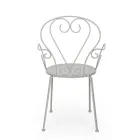 Trädgårdsstol med armstöd Shabby Chic Design i stål - Förtrollning Viadurini
