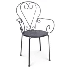 Trädgårdsstol med armstöd Shabby Chic Design i stål - Förtrollning Viadurini