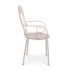 Trädgårdsstol med armstöd Shabby Chic Design i stål - Förtrollning Viadurini
