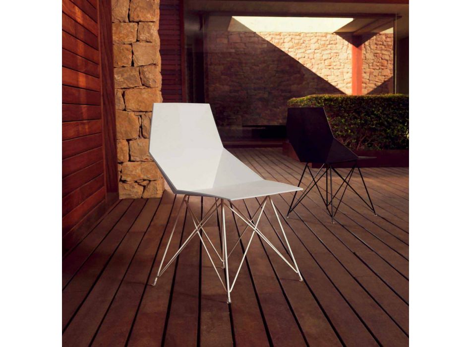 Vondom Faz design trädgårdsstol i polypropen och rostfritt stål Viadurini