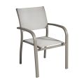 Stapelbar trädgårdsstol i aluminium med designarmstöd - Gontran