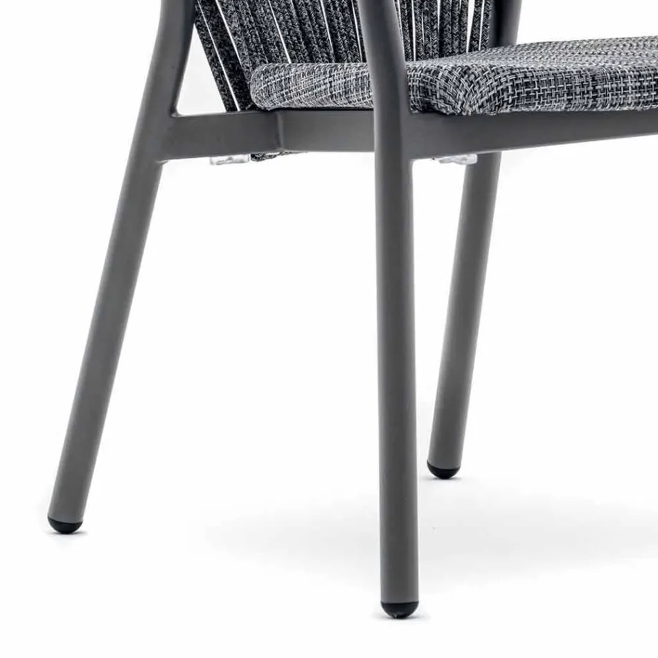 Stapelbar trädgårdsstol i aluminium och tekniskt tyg - Smart av Varaschin Viadurini