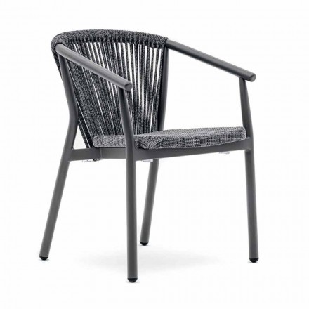 Stapelbar trädgårdsstol i aluminium och tekniskt tyg - Smart av Varaschin Viadurini