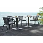 Stapelbar trädgårdsstol i aluminium och tekniskt tyg - Smart av Varaschin Viadurini