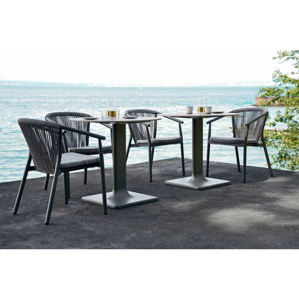 Stapelbar trädgårdsstol i aluminium och tekniskt tyg - Smart av Varaschin Viadurini