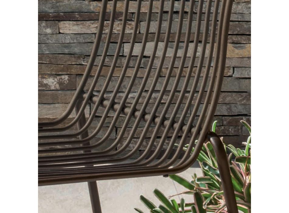 Stapelbar trädgårdsstol i metall Made in Italy 2 delar - Giuliana Viadurini