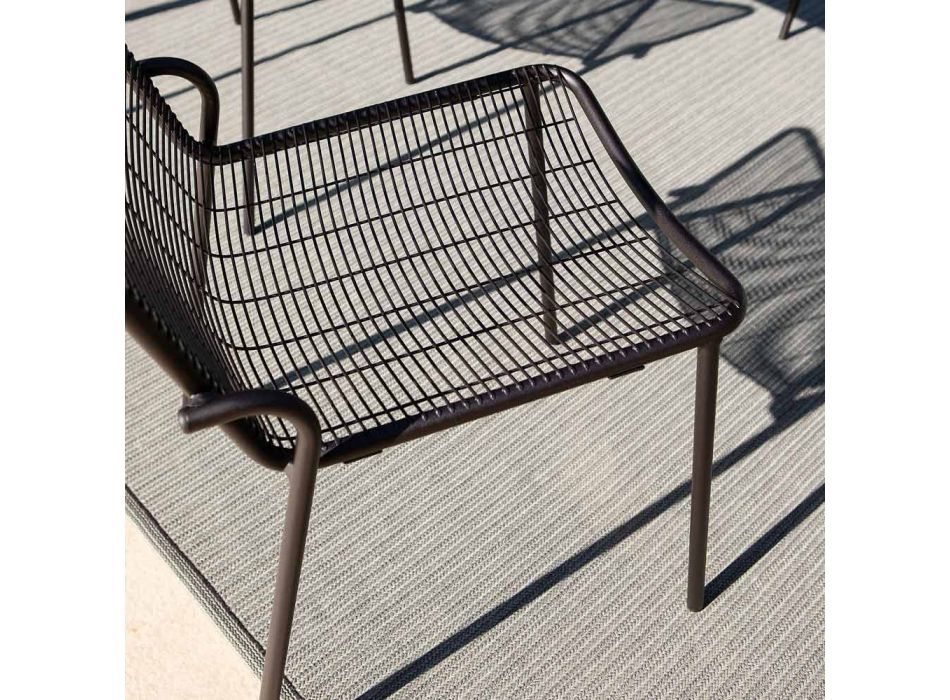 Stapelbar trädgårdsstol i galvaniserad metall Tillverkad i Italien 4 delar - Vikas Viadurini