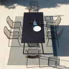 Stapelbar trädgårdsstol i galvaniserad metall Tillverkad i Italien 4 delar - Vikas Viadurini