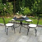 Trädgårdsstol i svartmålat järn med stapelbar struktur - Nacim Viadurini