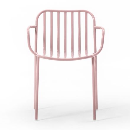 Trädgårdsstol i metall med armstöd Made in Italy 2 delar - helt enkelt Viadurini